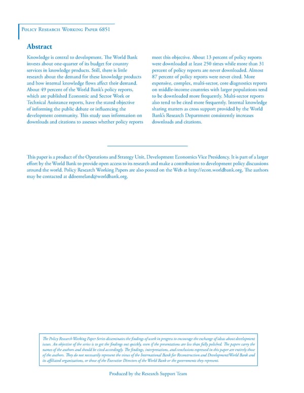 Which World Bank Reports Are Widely Read? - Page 7