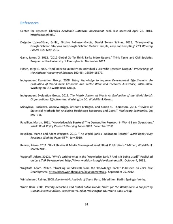 Which World Bank Reports Are Widely Read? - Page 30